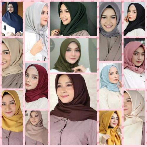 Foto Produk Hijab Kerudung Jilbab Segi Empat Katun Voal POLOS LASERCUT AZARA - HijauBotol dari Colorvertia