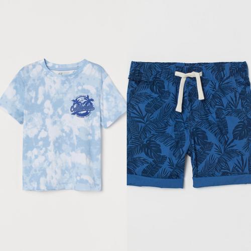 Jual H\u0026M 2pc Set Printed Tshirt Cotton 