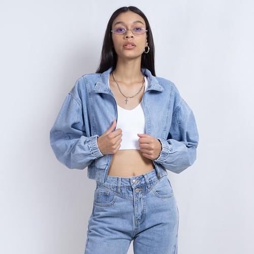 Jual ODIVA Osca Cropped Denim Jacket 