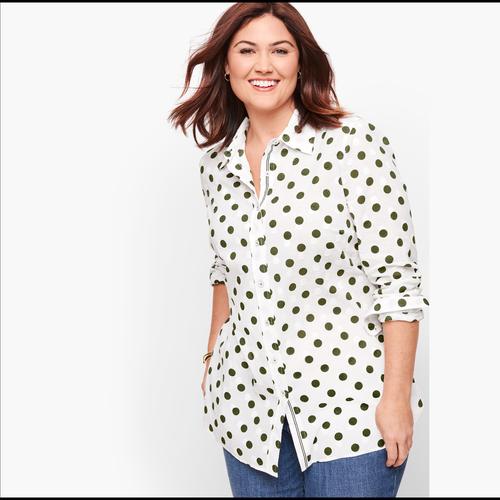 Foto Produk Kemeja Wanita - Talbots Classic Cotton Shirt Polkadot Print Original - P dari kenso collection