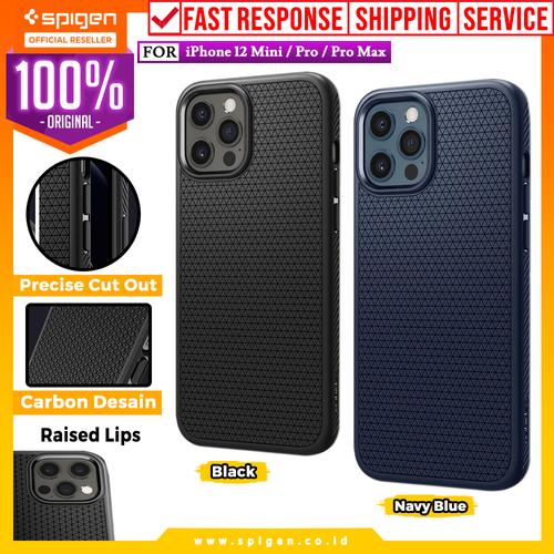 Foto Produk Case iPhone 12 Pro Max / Pro / Mini Spigen Liquid Air Softcase Casing - 12 Mini, Black dari Spigen Official