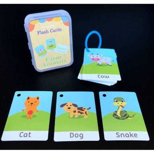 Jual FLASHCARD RING KARTU BELAJAR ALPHABET ANGKA WARNA BENTUK - FARM ...