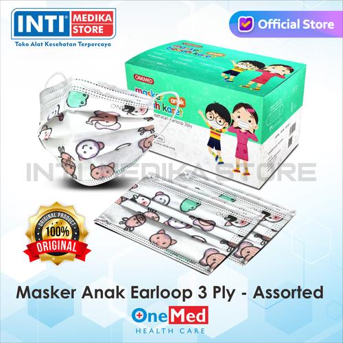 Gambar ONEMED - Masker Anak Earloop 3 Ply | Masker Medis Anak | Surgical Mask - Assorted/Animal dari INTI MEDIKA STORE Tokopedia