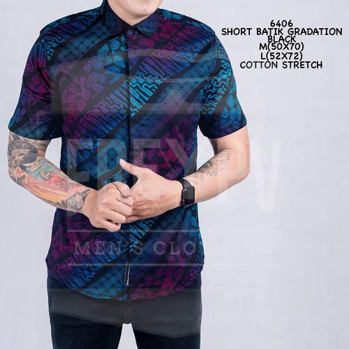 Foto Produk Baju Kemeja Songket Batik Cowok Lengan Pendek Kemeja Formal Pria - Biru, M dari her7.co