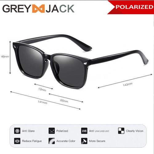 Foto Produk Grey Jack/Kacamata hitam/Sungglases Polarized Fashion unisex SA637 - Black dari Grey Jack