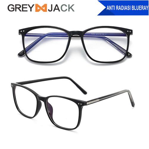 Foto Produk Grey Jack Kacamata Frame antiradiasi blueray dewasa unisex TR90 8242 - C1black glossy dari Grey Jack