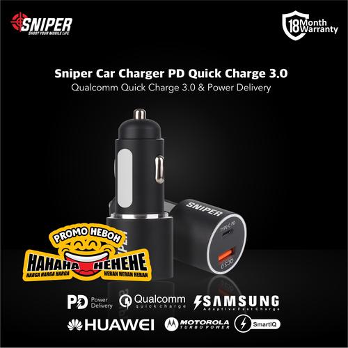 Foto Produk Sniper Car Charger 2 Port PD & Qualcomm QC 3.0 Fast Charge dari Sniper Indonesia
