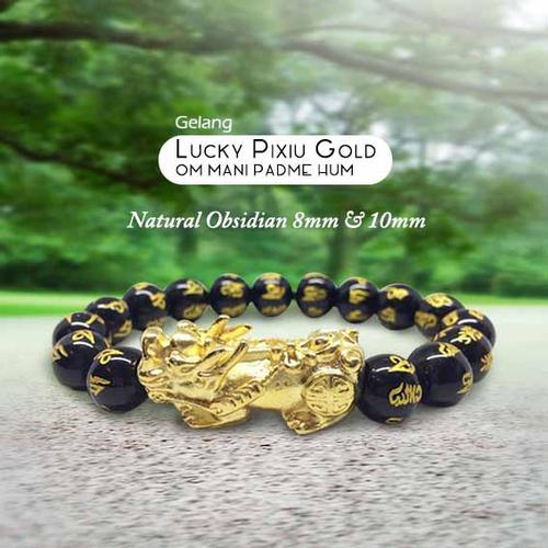 Foto Produk Gelang Lucky Pixiu Gold Natural Obsidian Stone (GCS35) dari ViriyaShop