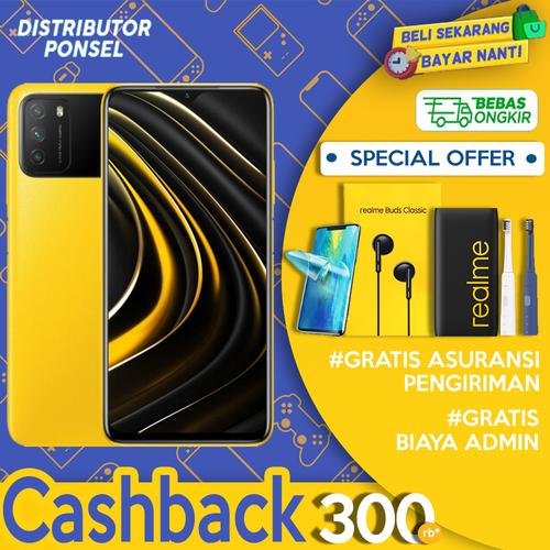 Foto Produk Xiaomi Poco M3 6/128GB 4/64GB Garansi Resmi 128 GB 64 GB Biru Hitam - 4GB 64GB, Non Bundle dari Distributor Ponsel