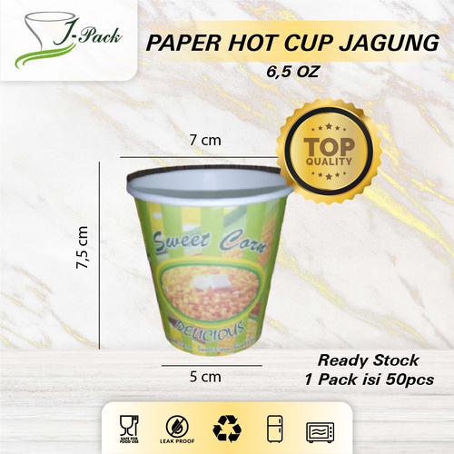 Jual PAPER HOT CUP 6.5 OZ PRINT MOTIF JAGUNG JASUKE/CORN - per 50 pcs ...
