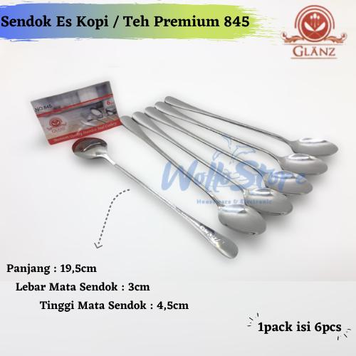 Foto Produk Sendok Es Kopi / Teh Premium Glanz 845 (6Pcs) Sendok Panjang 19,5cm dari WolloStore