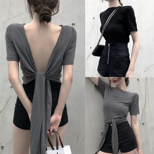 Jual Korean Backless T-shirt 2 in 1 