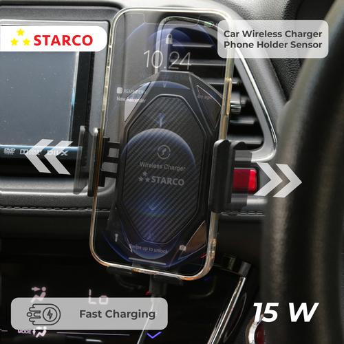 Foto Produk Starco Wireless Car Charger Phone Holder Sensor Fast Charging 15W dari Starco Official Store