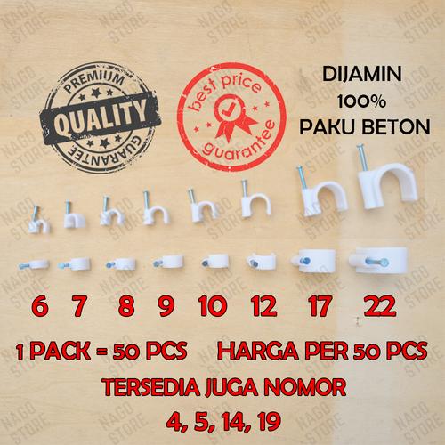 Gambar KLEM KABEL LISTRIK PLASTIK PAKU BETON ASLI UKURAN NOMOR 6 7 8 MM - 4mm dari NaGo Store Jakarta Barat Tokopedia