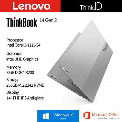 Foto Produk LENOVO ThinkBook 14 ITL G2 i3-1115G4 8GB 256GB FPR 14"IPS Win10 OHS dari Think_Id