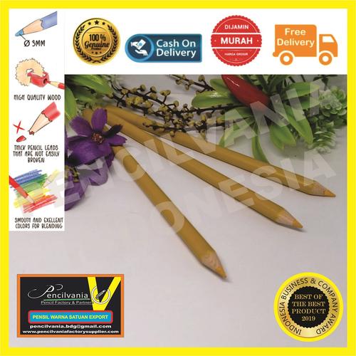 Jual PENSIL WARNA KUNING Panjang Satuan Murah Bagus Color Pencil Yellow
