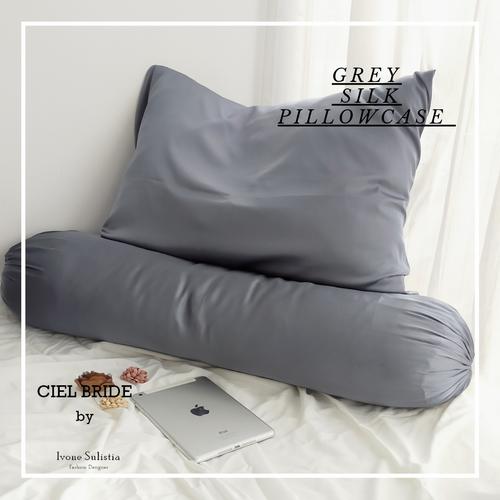 grey silk pillowcase