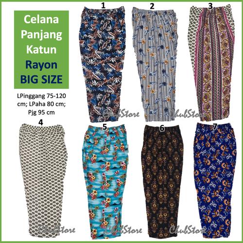 Foto Produk Celana Hawaii Panjang Katun Rayon Big Kulot - Celana Tidur Santai - 1 dari ChubStore