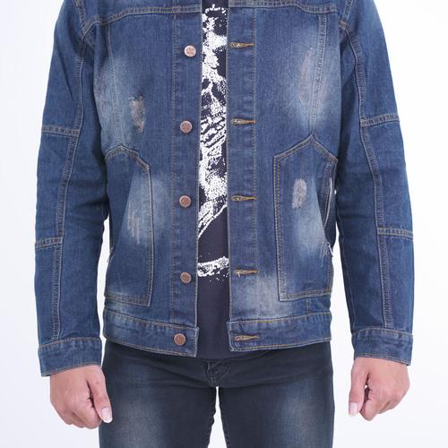 Premium Denim Jacket kerah slim Atasan 