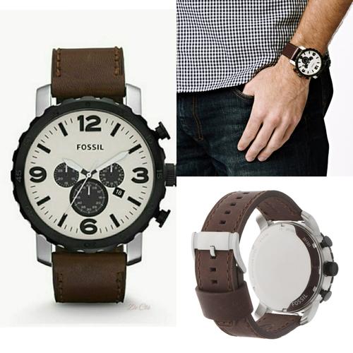 Jual Jam Fossil JR1390 Nate leather 