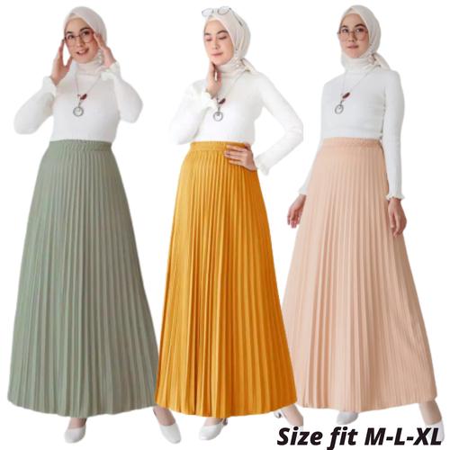Foto Produk Rok Plisket - Rok Wanita Bahan Premium - MUSTRAD dari Olina_Shop