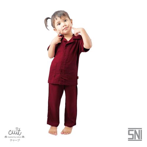 Foto Produk CUIT KIDS Super Soft Premium Viscose Hisha Pajama Anak Nami Series - Burgundy Wine, XXL (3-4 tahun) dari Cuit Baby Wear