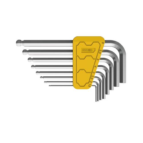 Foto Produk Deli Hex Keys Sets / Kunci L Bulat Set Panjang Kuat Isi 8/9pc DL23010X - 8 Pcs dari Deli Tools Official