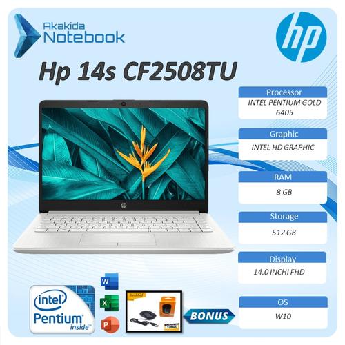 Gambar HP 14s cf2508TU Pentium Gold 6405 8GB 512ssd W10 14.0FHD dari AKAKIDA NOTEBOOK Jakarta Pusat Tokopedia