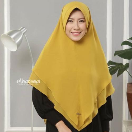 Foto Produk ELHASNA # 2 LAYER # L # CERUTTY # KHIMAR # HIJAB INSTAN # JILBAB - Hitam dari elhasna_retail