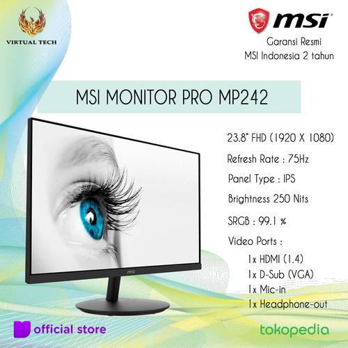 中古 MSI PRO MP242 23.8インチ モニター 本体 MSI（エムエスアイ