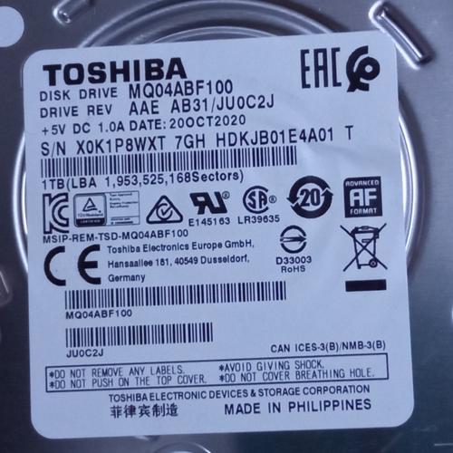 Foto Produk Harddisk Laptop Notebook Slim Toshiba 1TB + Windows10 original dari Cutty