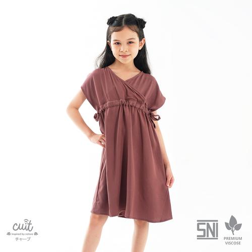 Foto Produk CUIT KIDS Premium Viscose Nanase Dress Anak Nami Series - Taupe, S dari Cuit Baby Wear