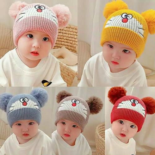 Jual Topi Kupluk Bayi Pom pom Model 