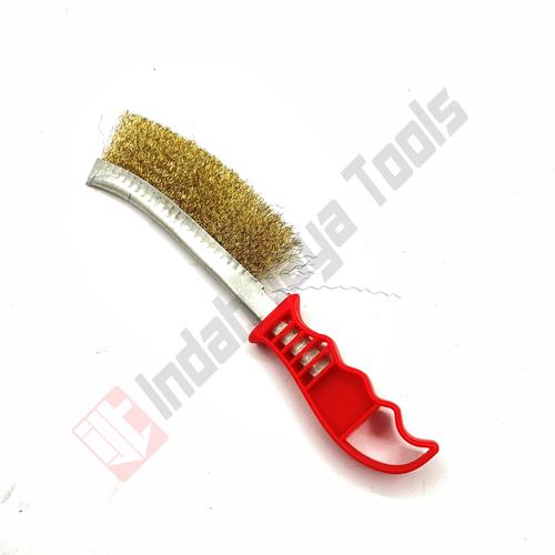 Gambar GAGANG MERAH Sikat Kawat Kuningan Gagang Plastik Lengkung dari Indah Jaya Tools Kota Bandung Tokopedia
