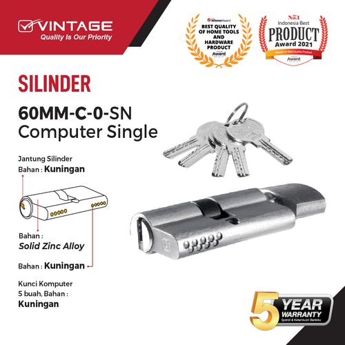 Foto Produk SILINDER KUNCI PINTU KOMPUTER 60 MM VINTAGE - C.O.SN dari VININDO OFFICIAL STORE