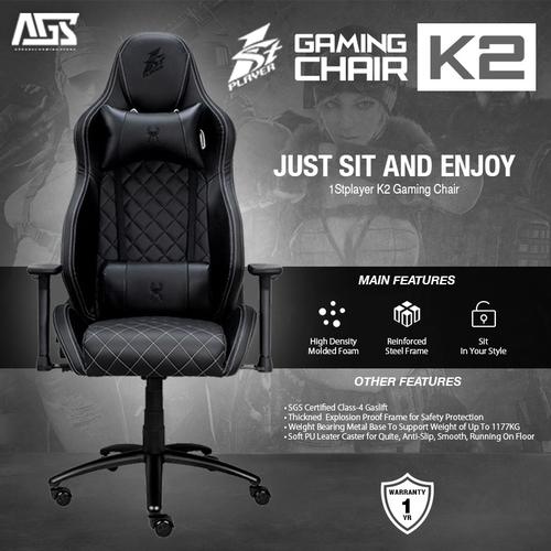 Foto Produk 1STPLAYER GAMING CHAIR - MODEL K2 (BLACK) - KURSI GAMING dari Apparel Gaming