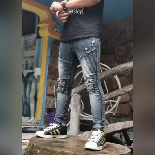Jual CELANA JEANS PRIA /JEANS SKINNY BIKER RIPPED PREMIUM - No4, 27 - Kota  Bandung - greenmarneys | Tokopedia