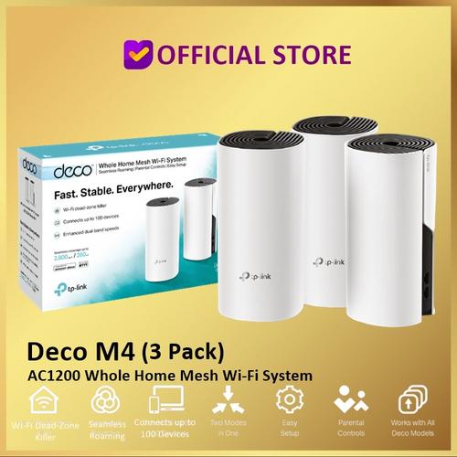 Gambar TP-LINK DECO M4 AC1200 Tplink Whole Home Mesh Wi-Fi System ( 3 PACK ) - 2 Pack dari DUNIA COMPUTER & SERVICE Jakarta Selatan Tokopedia