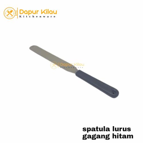 Jual Spatula Lurus Stainless Gagang Hitam Spatula Kue Butter Cream 8 inch Jakarta Barat