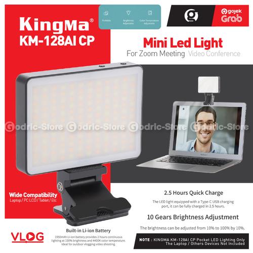 Gambar KingMa KM128AI-CP Clip Portable LED Video Conference Live ZOOM Meeting dari G-Rex Jakarta Barat Tokopedia