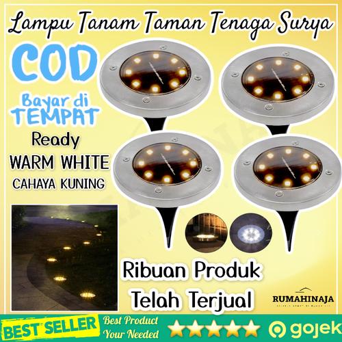 Foto Produk Lampu Tanam Taman Solar Tenaga Surya Outdoor 8 LED Waterproof - White dari RUMAHINAJA