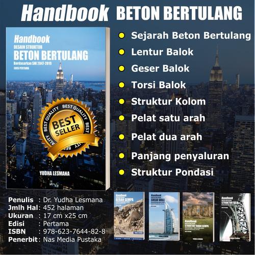Foto Produk Softcover-Handbook Desain Struktur Beton Bertulang sesuai SNI2847-2019 dari mQuake Store