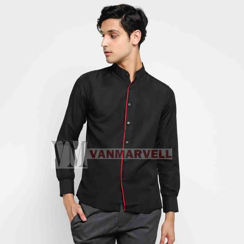 Foto Produk VM Baju Koko Slimfit Putih Kemeja Panjang - Hitam, M dari VM VanMarvell