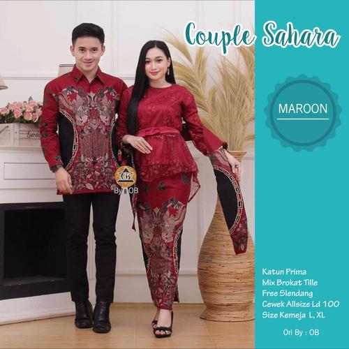Foto Produk KEBAYA BRUKAT ATASAN WANITA BAJU COUPLE PESTA KELUARGA SERAGAM WISUDA - Maroon dari MELYSA BATIK