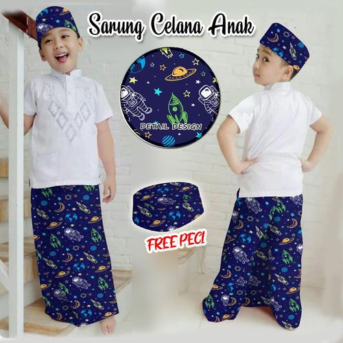Gambar SALE sarung anak instan celana GRATIS PECI bahan katun silk halus - 1-2TH dari ozoraclothing Kota Bekasi Tokopedia