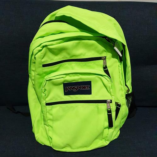 bright green backpack