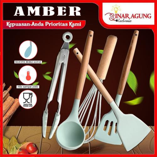 Gambar AMBER UTENSILE / SPATULA / SUTIL SILICONE TAHAN PANAS - ORIGINAL - AMBER WHISK dari sinar agung electronic Kab. Bekasi Tokopedia