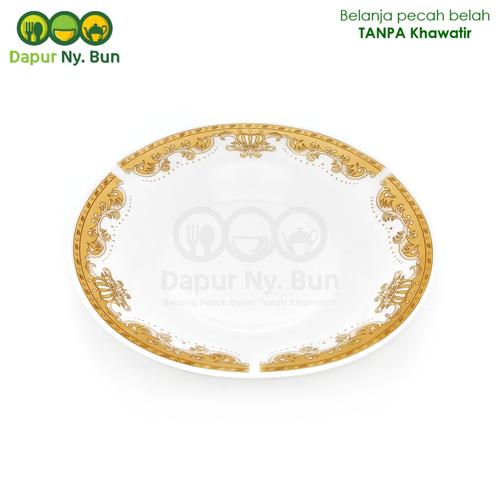Foto Produk Piring Makan Motif Mahkota Kuning / Piring Makan 8" / Piring Makan 20c dari Dapur Ny.Bun