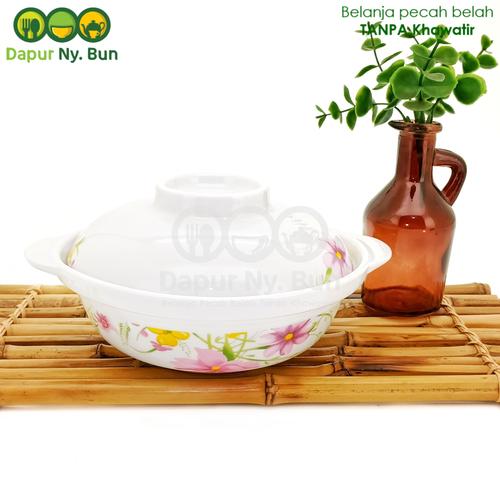 Foto Produk 1 Pc Mangkok Saji + Tutup Sapo Kuping Motif AXIO FLOWER Ukuran 6 Inch dari Dapur Ny.Bun