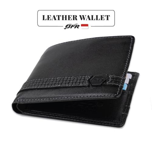 Foto Produk JFR Fashion Dompet Pria Bahan Kulit Asli JS-11 Tekstur Nafa - Hitam dari Jennifer Wallet